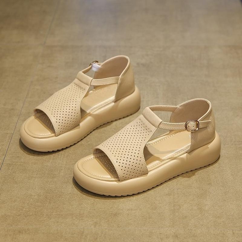 Bag Heel Platform Sandals Women's New Summer Casual Versatile Soft Sole Non-slip Roman Shoes with Skirt