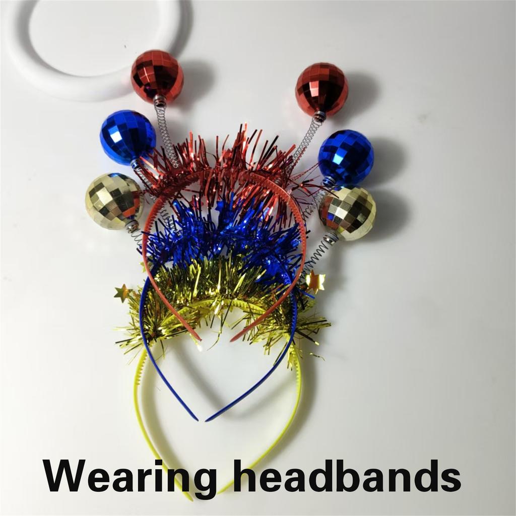 Star Headband Disco Photo Props Fun Headband Party Blingbling Karaoke Party Hair Hoop Tinsel for Christmas Stage