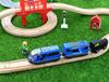 Tren Magnetic Interurban cu Baterii TOPLIVING cu Figurine Jucărie Tren din Lemn, Jucărie Tren Locomotivă pentru Copii Mici 3-5 Ani