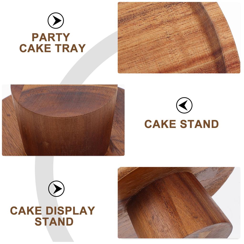 Cake Pan Pedestal Serving Plate Wedding Display Round Cupcake Stand Wood Holder Birthday Rack