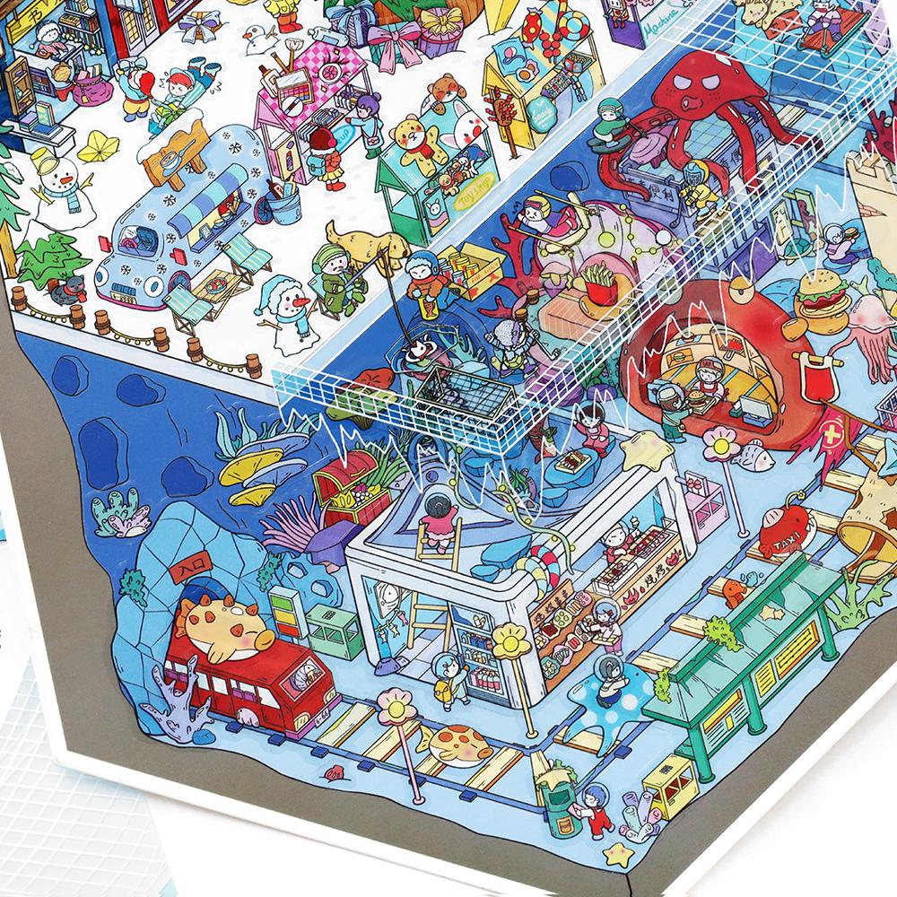 4sheets/bag Today's Business Series Winter For Christmas Theme 2.5D PET Diorama Stickers For Scrapbooking DIY Frame Collage