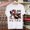 Genshin Impact HuTao Cartoon Kawaii  Unisex's Tshirt Cute Shirt  Unisexs Fashion T-Shirt For  Unisex Casual Tops Short Sleeve Shirt