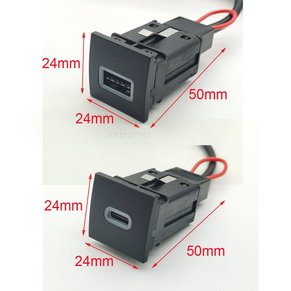 1PC Quick Car Charger Socket 12V/24V Cigarette Lighter USB Interface Adapter For Volkswagen Jetta 5 MK5 Scirocco Golf 6 06-12