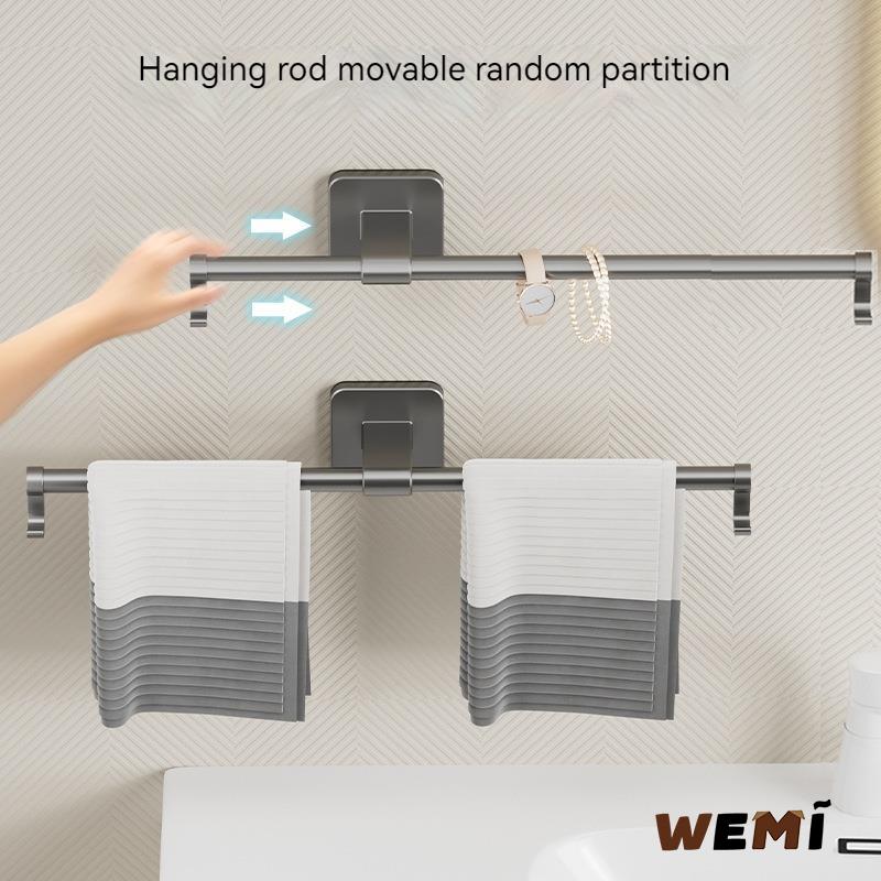 35/45/55cm Towel Rack Towel Hanger Bath Towel Holder Wall Hanging Towel Bars Aluminum Bathroom Shelf Kitchen Storage Rack
