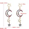 Women Baroque Style Drop Earrings Titanium Steel Alloy Pendant Earrings Acrylic Colorful Crystal Moon Star Shape Geometric Ear Ornaments