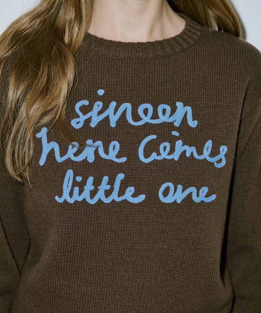 SINOON Lettering Pullover Knit (Deep Brown)