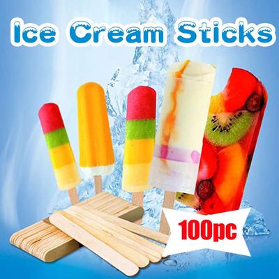 100 Pcs Craft Sticks Ice  Sticks Natural Wood Stick Craft Sticks