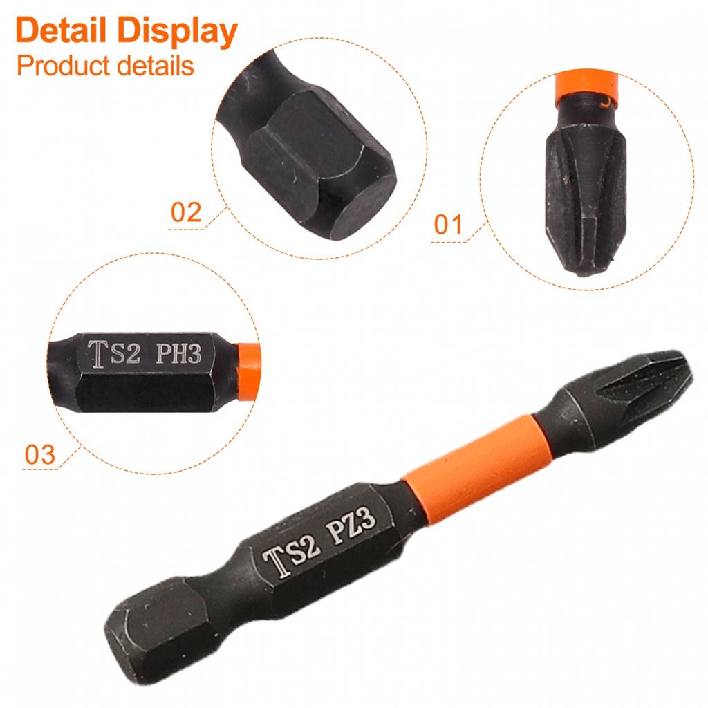 Screwdriver Bit Alloy Steel Orange PH1 PH3 Brand-New