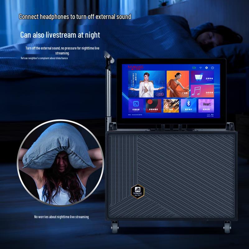 MALONE Portable KTV Speaker with Video Display CN Plug (adapter Included)