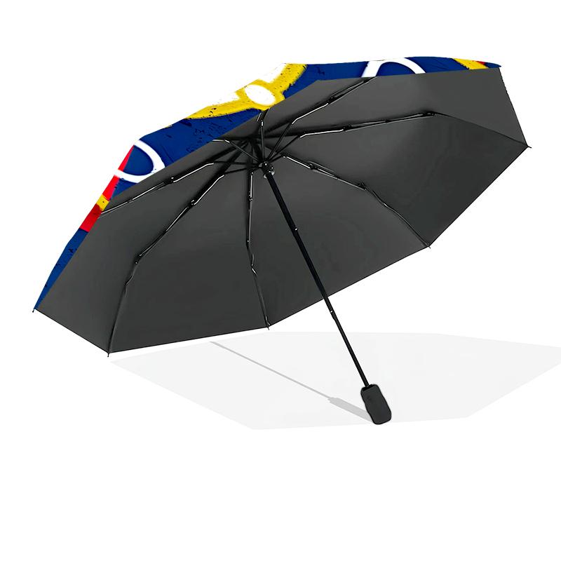 Red Blue Shield Atletico Automatic Folding Umbrella - 8-Rib Travel Umbrella with Auto Open/Close & Portable, Gift for Christmas, Birthdays
