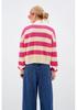 2025 Spring Women's Color Block Knit Cardigan - Loose Fit, Europe & America Style Sweater