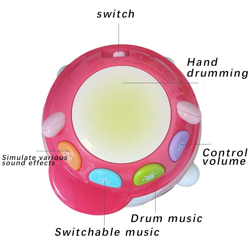 5in1 Baby Cartoon Hand Drum Toy Music Drum Toys Musical Dog Tumbler Toy with Light  Music Early Educational Toys for Kids Gifts