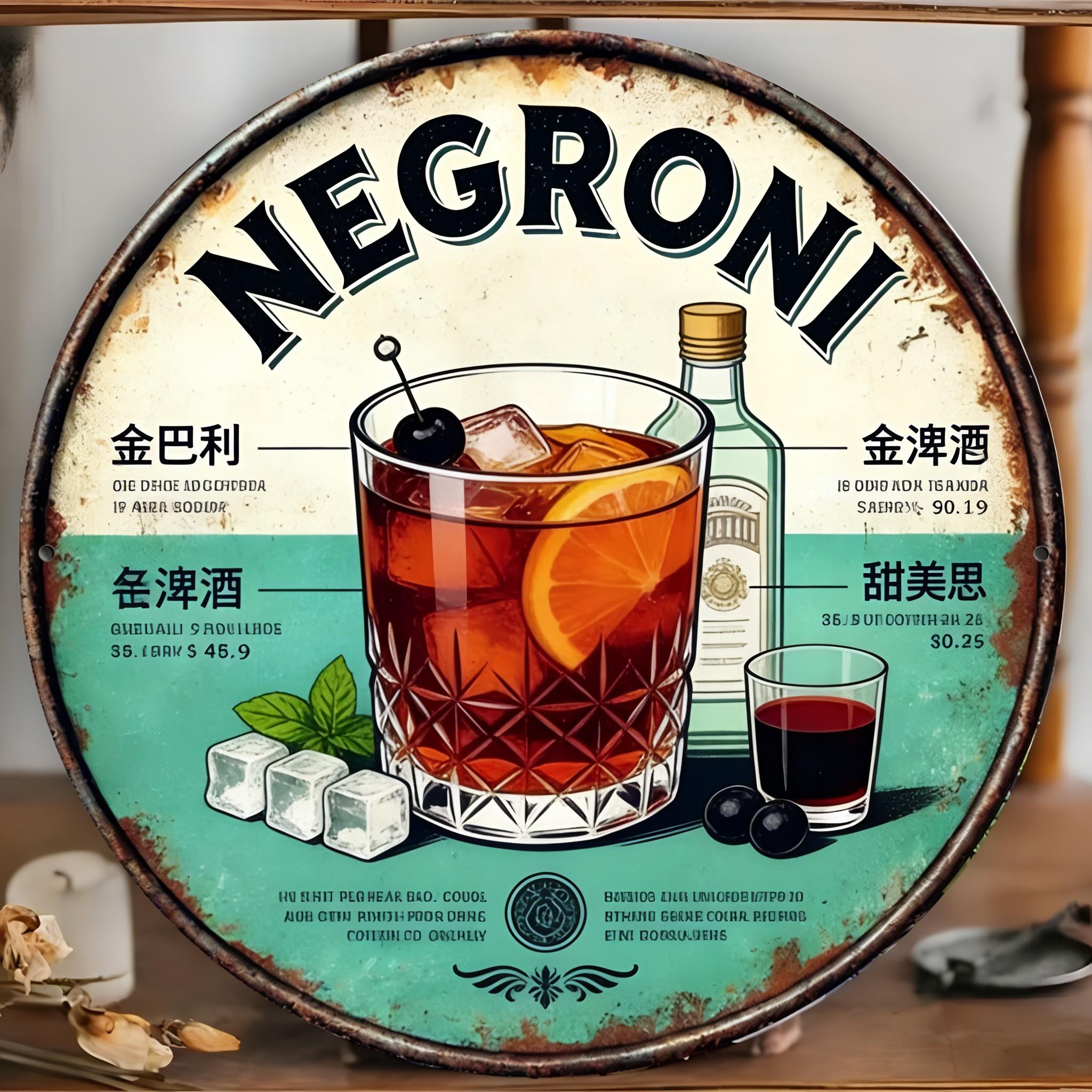 Old Fashioned Retro Cocktail Recipe Metal Sign Vintage Bar Kitchen Decor 20x20cm(8x8inch)