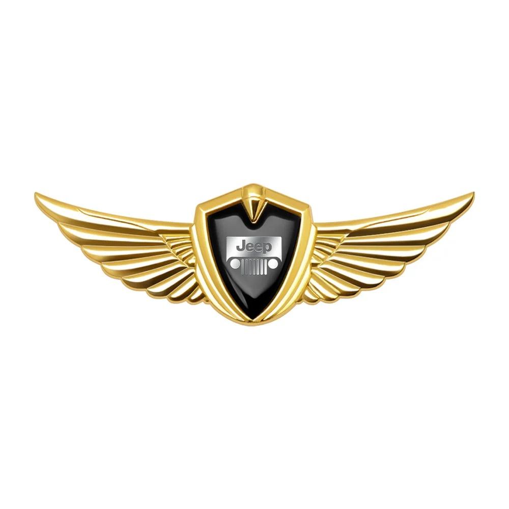 3D Metal Car Wings Emblem Sticker Logo Badge Decal for Jeep Renegade Wrangler JK Grand Cherokee Compass Patriot Auto Accessory