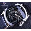 Forsining Men's Fashion Casual Hollow Mechanical Movement Automatic Mechanical Watch SLZe118-A
