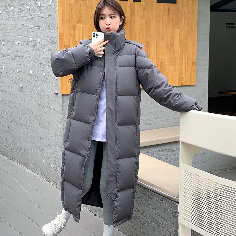 Down Jacket Women's Super Long New Winter Thickened Loose and Thin College Style Couple Down Jacket