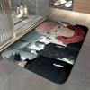 Anime J-Jujutsu Kaisen Floor Mat Soft Flannel Entrance Door Mat Non Slip Absorbent Bathroom Bedroom Floor Rug