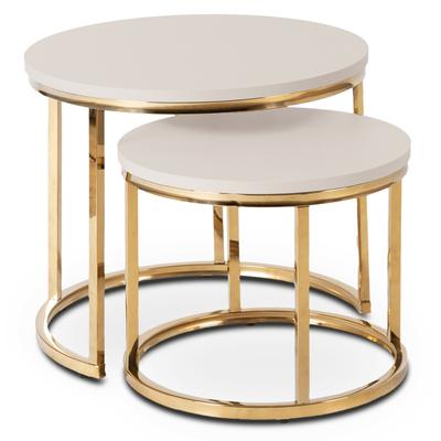 Apulien Couchtisch Set 43 cm/53 cm Kaschmir/Goldener Glamour