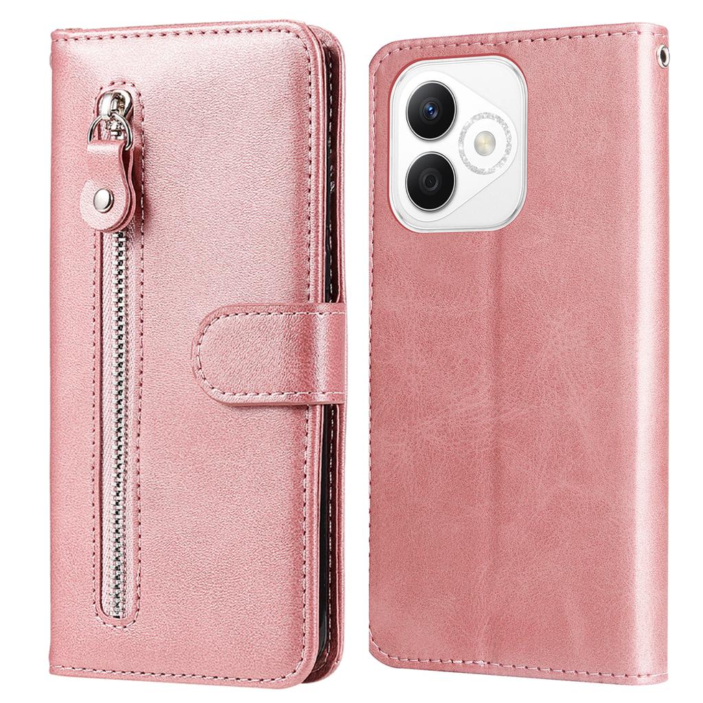 For Honor X60i 5G Case Zipper Wallet Calf Texture PU Leather Phone Cover