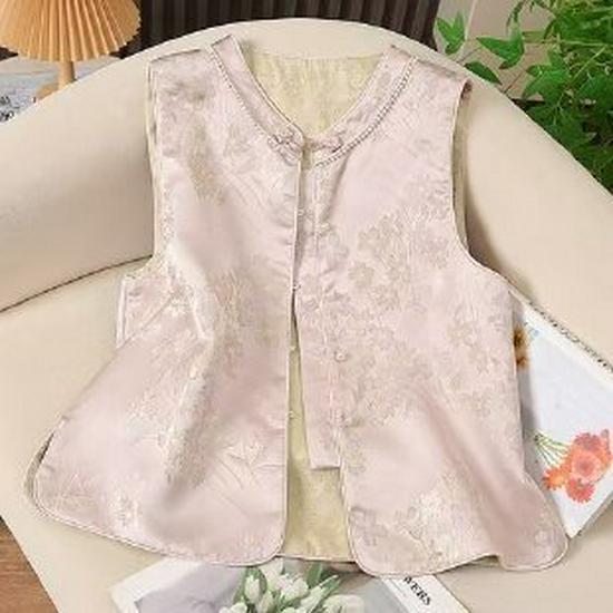 Elegant Chinese National Style Women s Vest - Spring/Autumn 2026 Sleeveless Tang Suit Top 2XL
