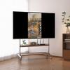 Stainless Steel Mobile TV Stand with Wheels for 43-75 Inch Screens, Ideal for Small Apartments, Bedrooms, and Living Rooms.