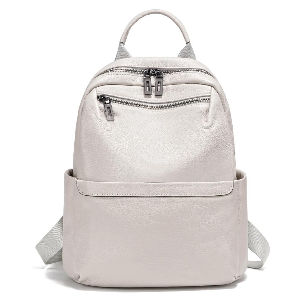 Zency Women's Daypack Travel Backpack Genuine Leather Large Capacity For Commuters Multi-pockets