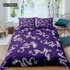 Fire Dragon Duvet Cover Set Magical Dinosaur Bedding Set Jungle Animals Pattern Wildlife Style King Size Polyester Quilt Cover