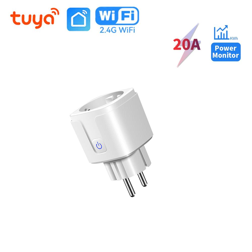 

20A Smart Plug WiFi Socket EU Outlet With Power Monitor Timing Function Tuya Smart Life APP Control Works With Alexa Google Home EU