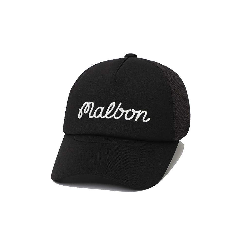 MALBON GOLF M Logo Point Trucker Cap Black