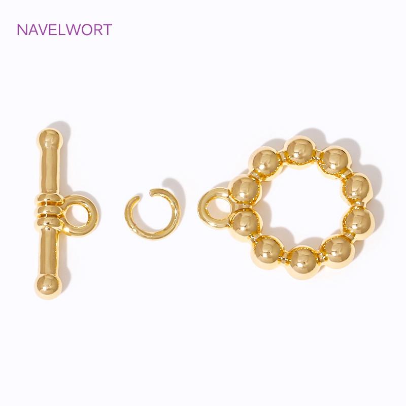 18K Gold Plated End Beads Toggle Clasp Brass Irregular Round OT Clasp For Jewelry Making Findings DIY Jewelry Accessories