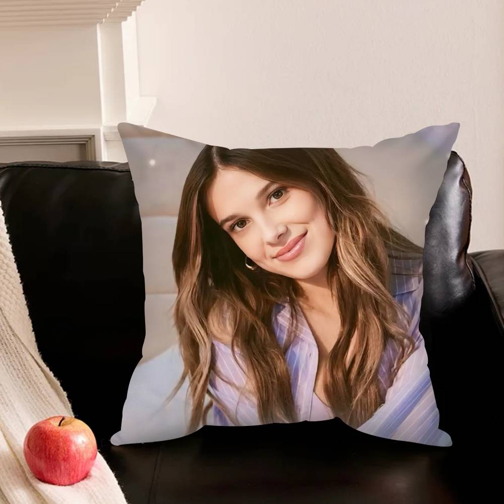 M-Millie Bobby Brown Pillowcase Living Room Sofa Cushion Cover Bedroom Room Bed Pillow Cover Home Decoration