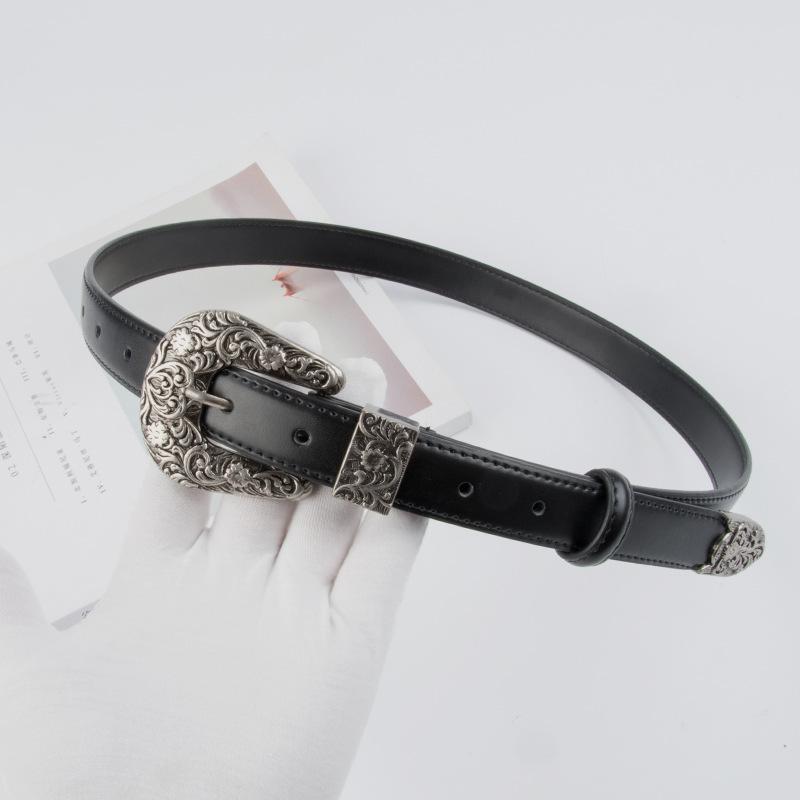 Retro Trend Genuine Leather Women's Belt Cowhide Women's Decorative Jeans Casual Pants Women's Belt Belt Belt