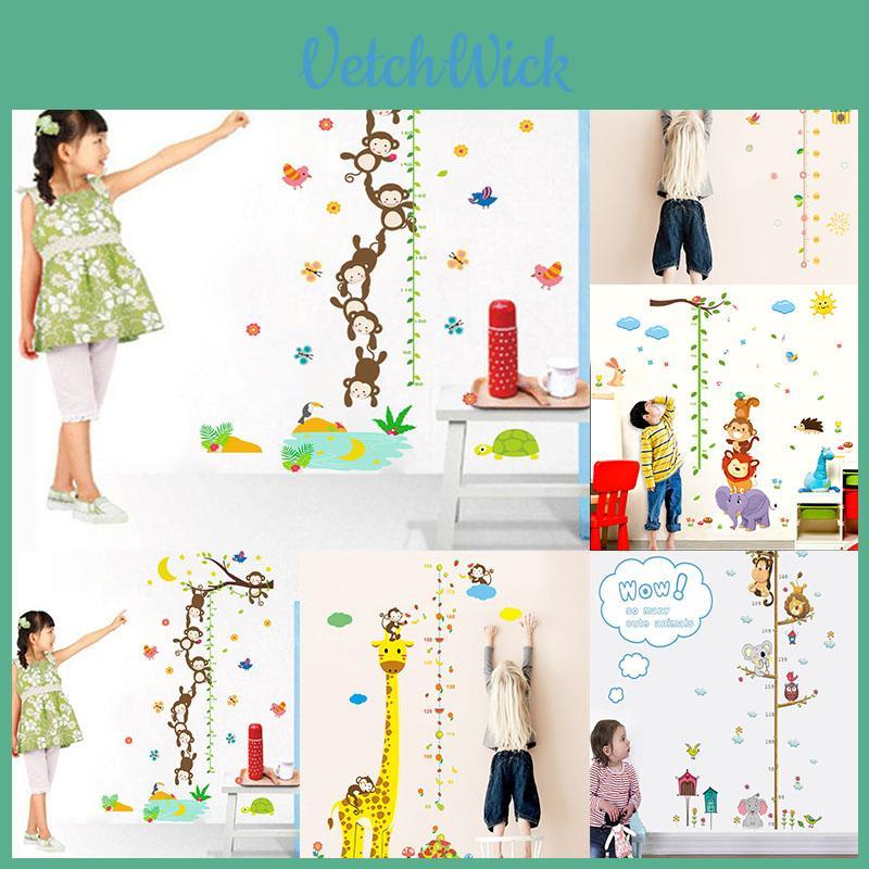 Vibrant Growth Height Chart Removable Wall Decal For Kids And Baby Room Decor