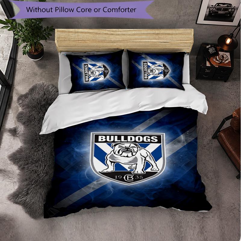 Canterbury-Bankstown Bulldogs Pattern Microfiber 3Pcs Bedding Set Decor Duvet Cover Set For Bedroom Home Use