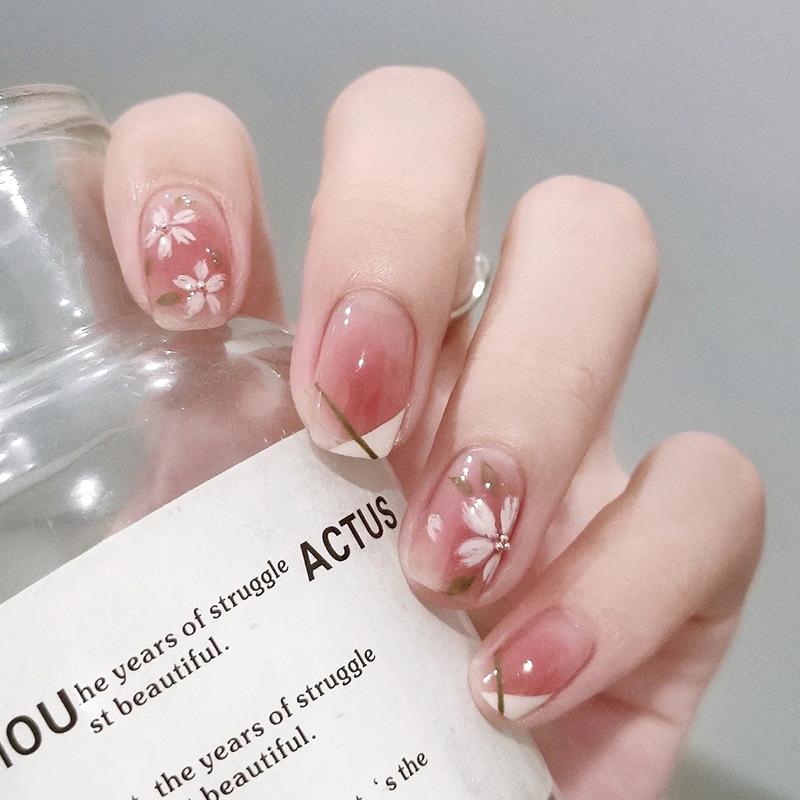 24Pcs Red Sweetheart White Checkerboard Press On Nails Removable Fake Nail Tips Art Acrylic Manicure