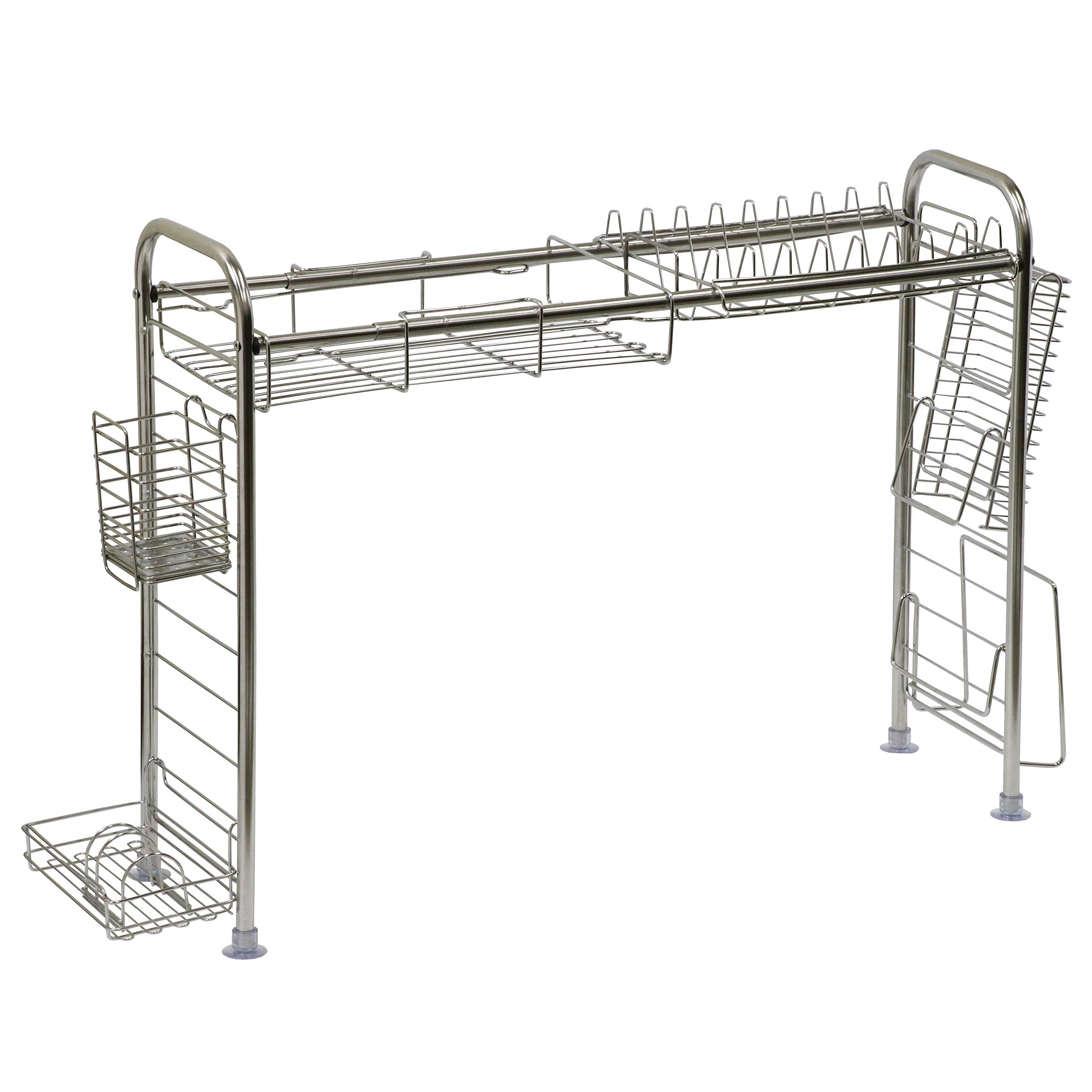 

Bestco Расширяемая сушилка для посуды из нержавеющей стали над раковиной, набор из 7 предметов, ND-9122