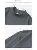 Men's Long Sleeve Cotton T-Shirt, Semi-High Neck, Solid Color Base Layer for Autumn/Winter
