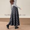 Women's Retro Plaid Wool A-Line Skirt