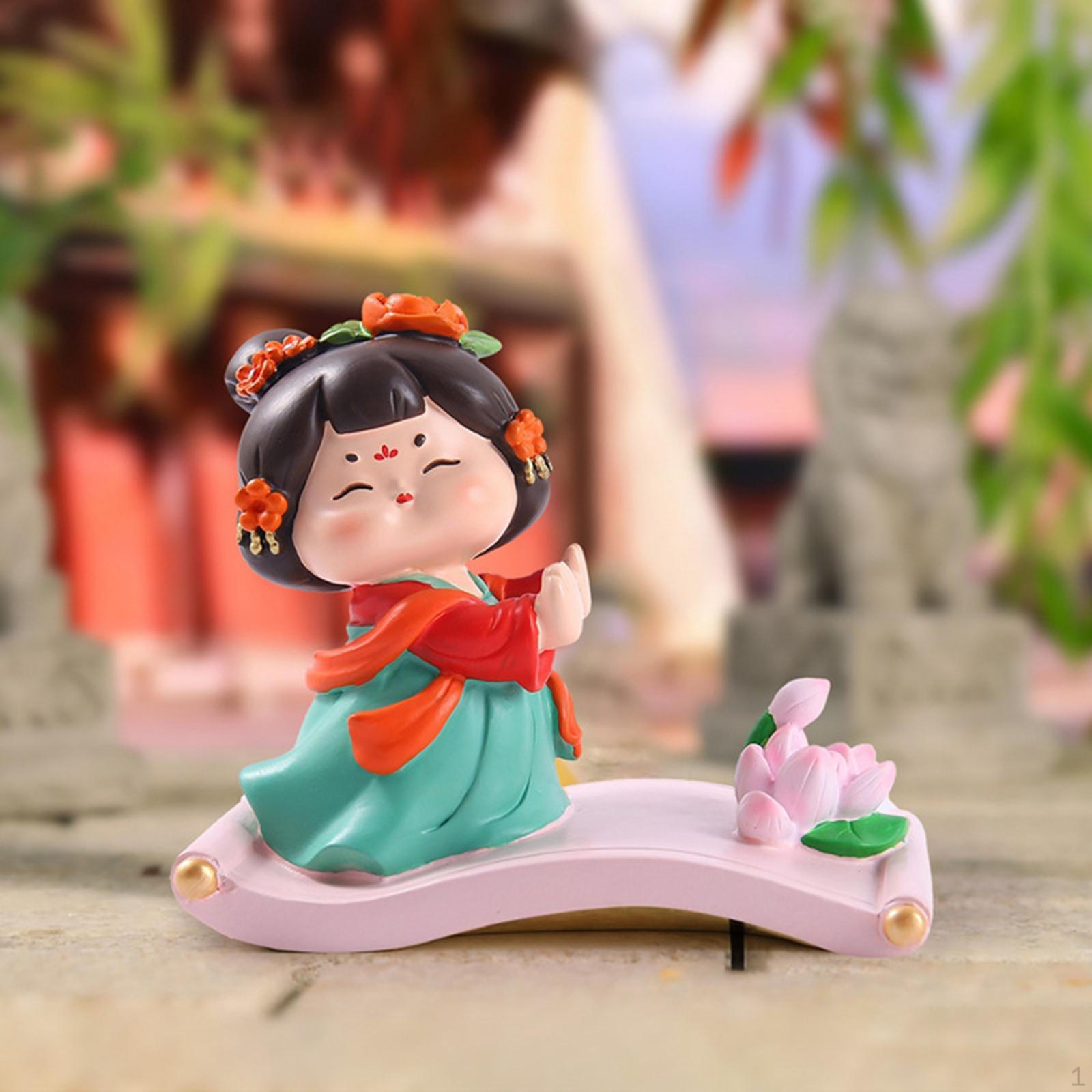 

Статуэтка древней девушки, настольное украшение, держатель для телефона, художественные поделки, милая творческая фигурка, противоскользящая зелёный