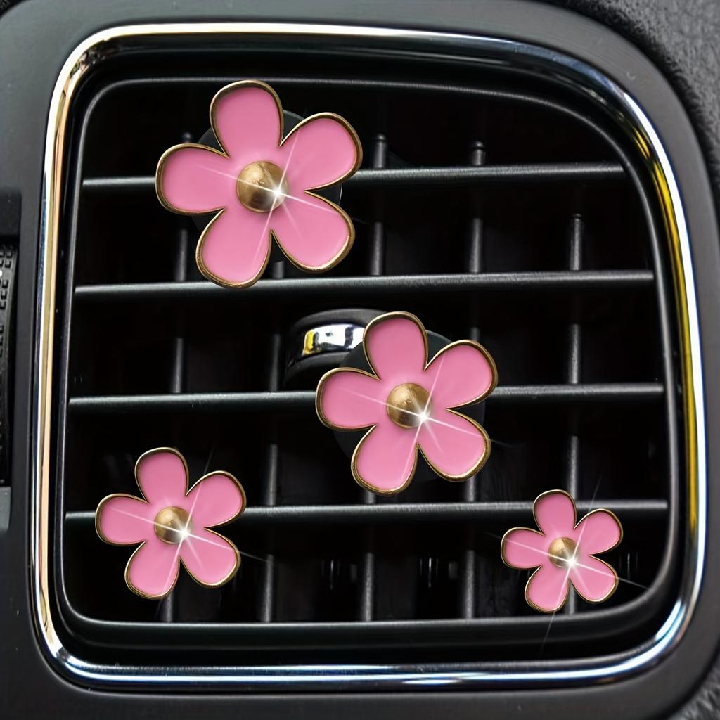 4PCS Five Petal Flower Car Air Outlet Perfume Decorative Clip
