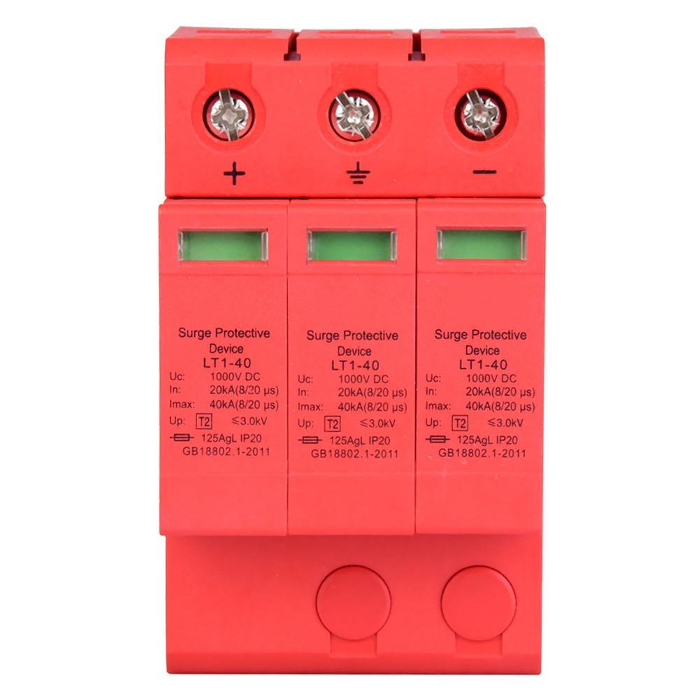 1000VDC Lightning Protection Arrester 40A Voltage Arrester Device  DC Power System