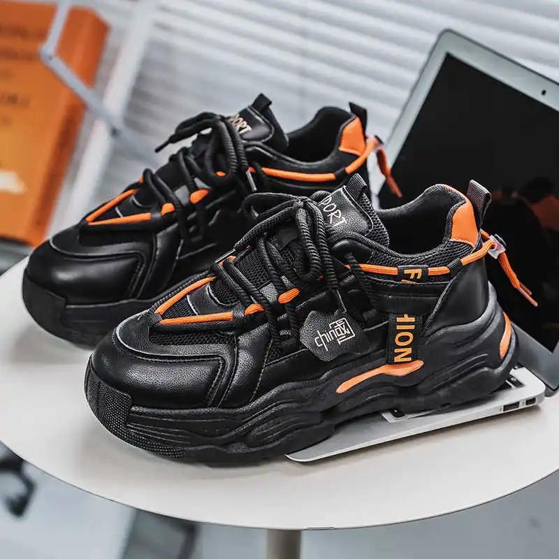 Legitimate Leather Autumn Men's Sneakers Large Sizes Tennis Top Quality Basketball Shoes Skor Man Sport Entertainment