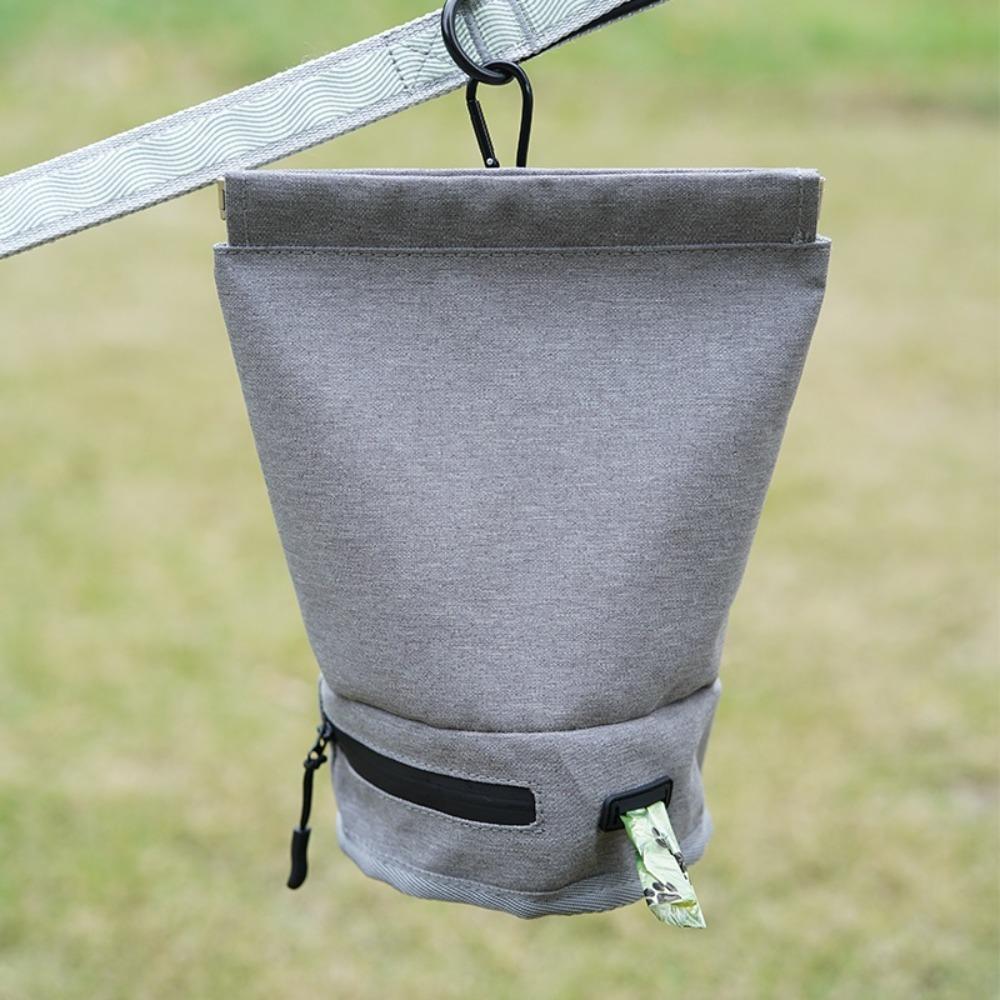 

Hanging Pet Poop Scooper Bag Waterproof Pet Poop Bag Dispenser Dog Poop Bag Carrier Camping сірий