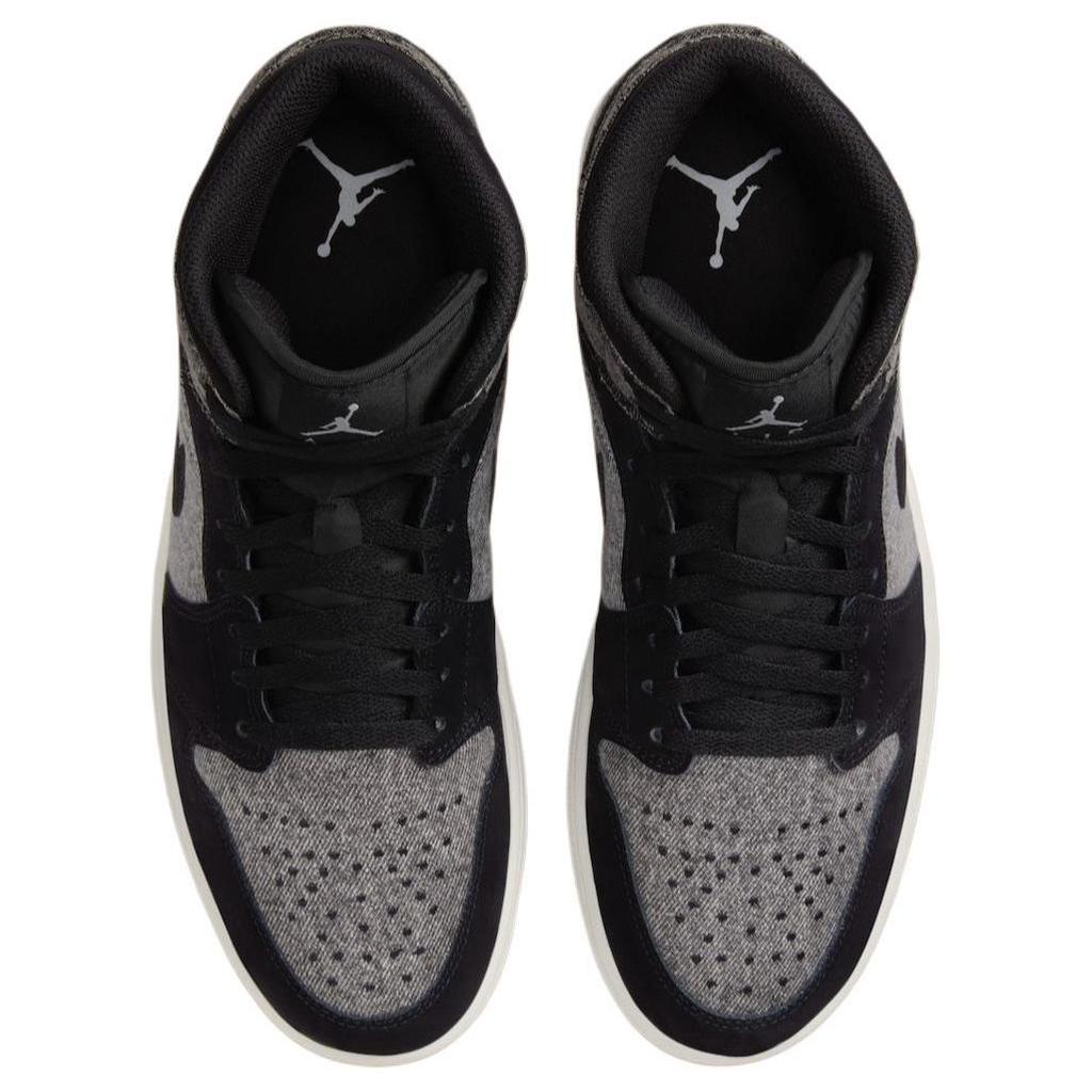 Sneakers Unisex Air Jordan 1 Mid Black Denim Grigio Fumo Chiaro Vela Gomma HJ4363-001