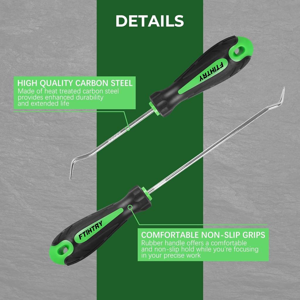 8PCS Pick And Hook Set, Precision Automotive Hook Set, Car Auto Oil Seal/O-Ring Seal Gasket Mini Precision Hooks Puller Remover (Green)