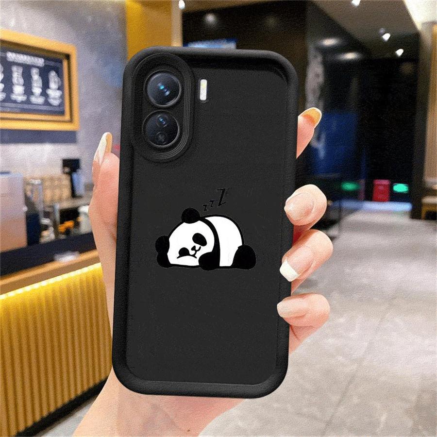 Cute Panda Phone Case for Redmi 12 4G 12C 13C 4G 5G Poco X3 NFC X3 Pro C50 C51 C61 A1 A2  Plus A3 A3x Matte