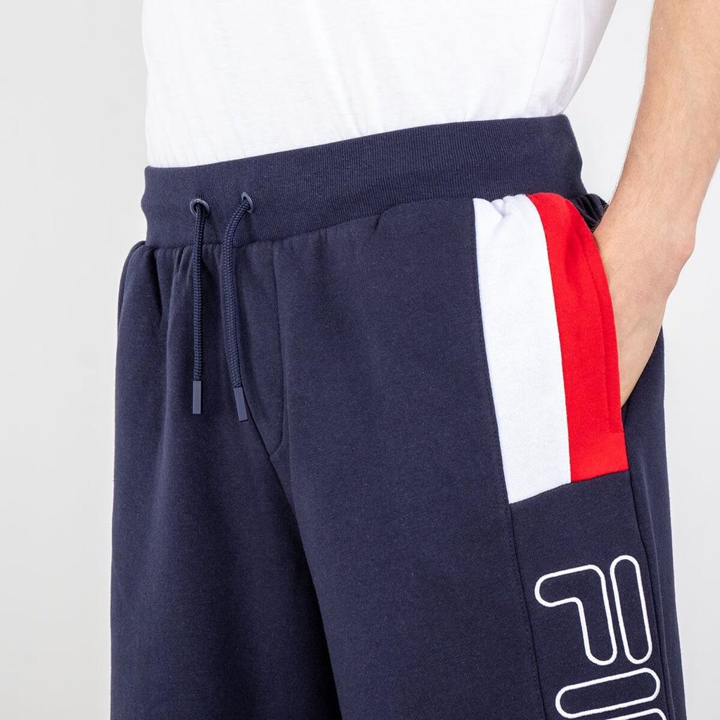 Fila Logo Print Zipper Fly Straight Loose Casual Shorts Men Shorts Navy-Blue LM911377-410