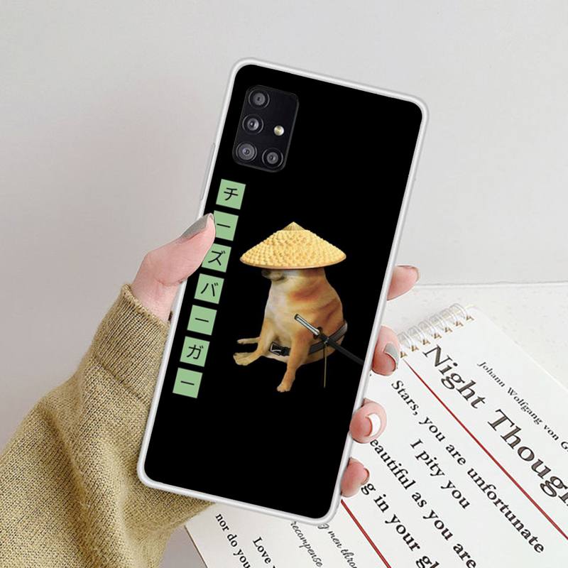 Funny Dog Cheems Phone Case For Samsung Galaxy S9 S10 Plus S10E S20FE A71 A51 A21S Clear Silicone Transparent Phone Cover