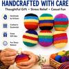 Hand-Made Knitted Footbag Sack Assorted Foot Bag Crochet Hacky Juggling Ball for Adults Multicolored Geometric Pattern