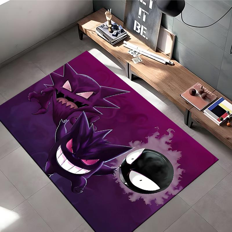 1PC Japanese Anime Pokemen Gengar Area Rug,Carpet for Home Living Room Bedroom Sofa Doormat Kitchen Decor,Non-slip Floor Mat